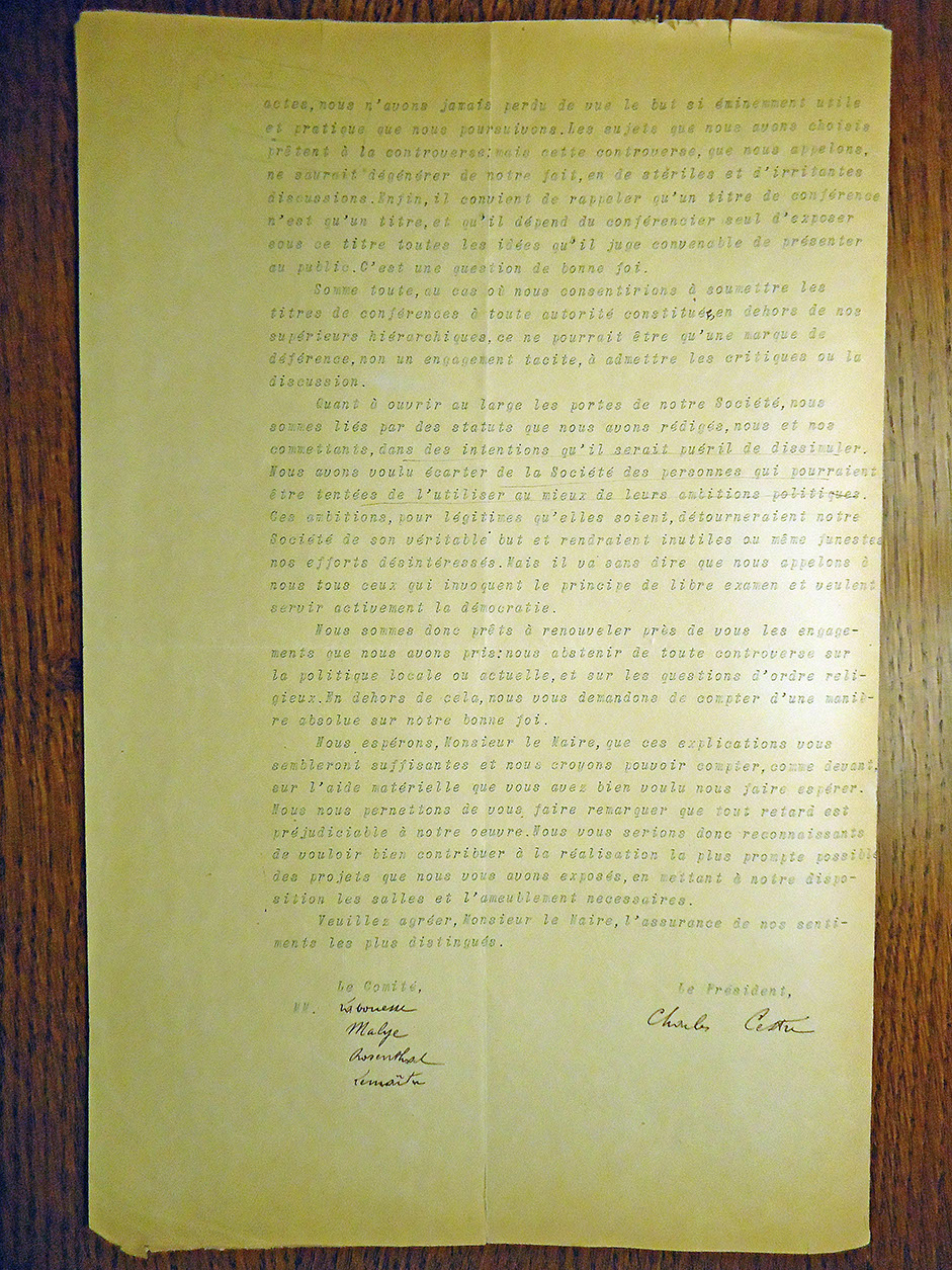Lettre au maire de Dijon, 25 oct 1900 2