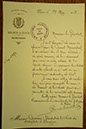 Lettre du Maire de Dijon au Président de la Société, 19 mai 1905